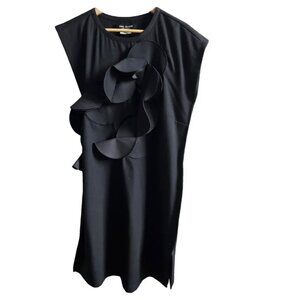 junya watanabe 100% wool black dress